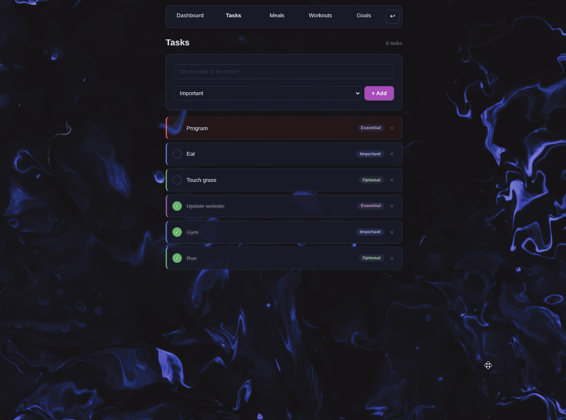 Life Tracker task management